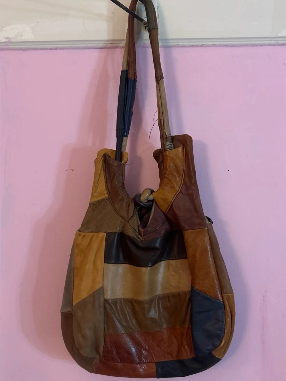 Vintage 90s Patchwork Leather Bag